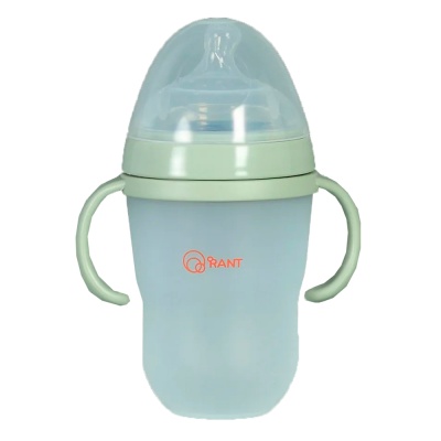 Бутылочка силиконовая с ручками и силиконовой соской 250 мл Rant 1006 green 1